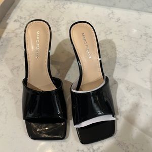 Danria Womens Faux Leather Peep-Toe Heels. Marc Fisher